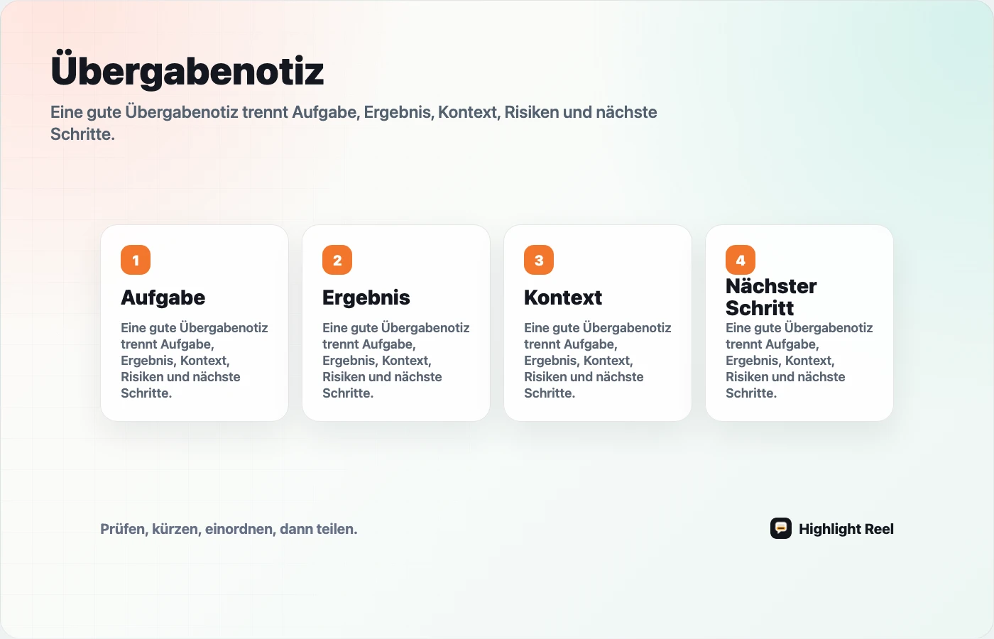 Anatomie einer ChatGPT-Übergabenotiz für Teams