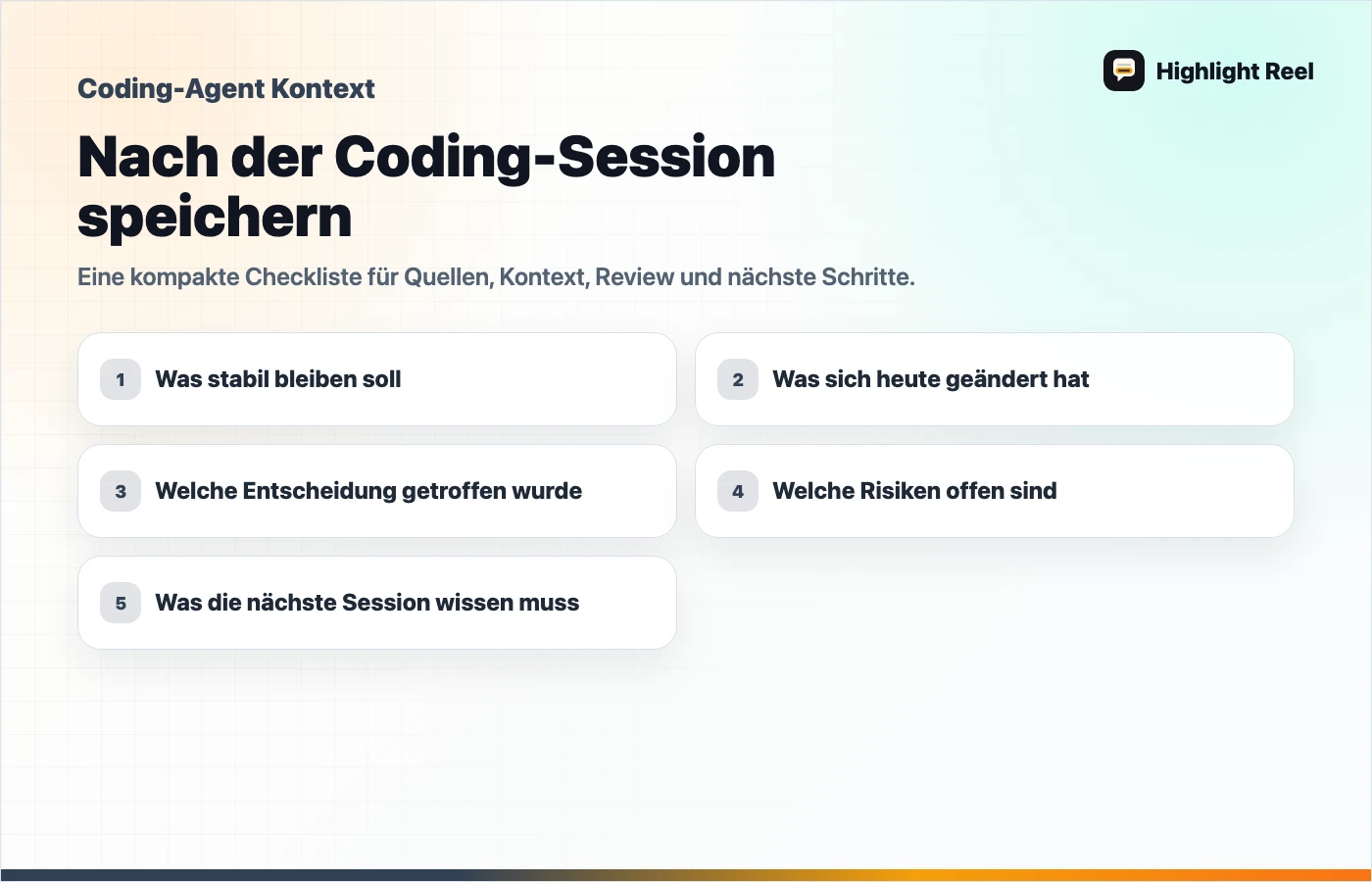 Checkliste für das Speichern und Teilen von KI-Arbeit: Nach der Coding-Session speichern