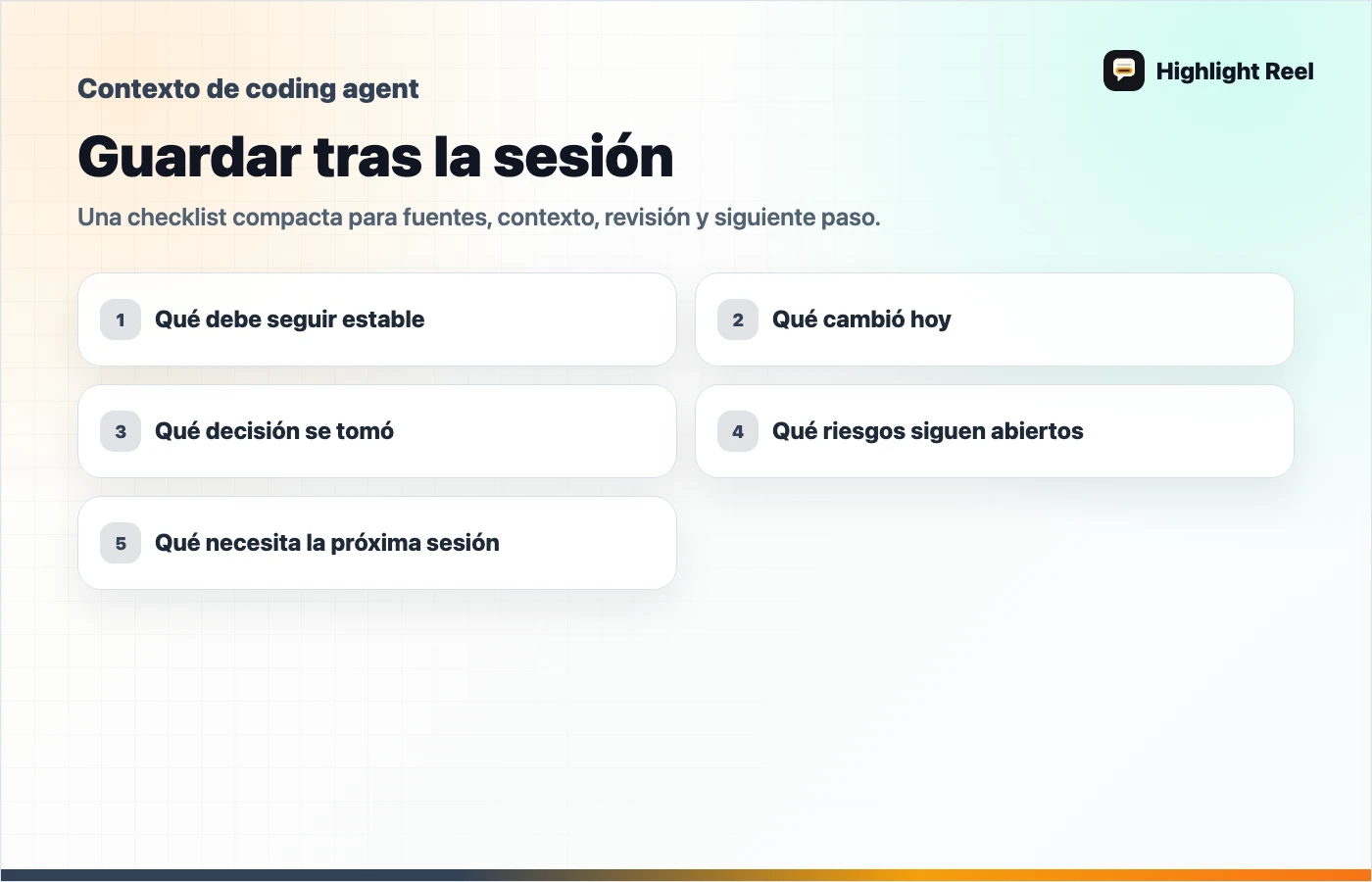 Checklist para guardar y compartir trabajo de IA: Guardar tras la sesión