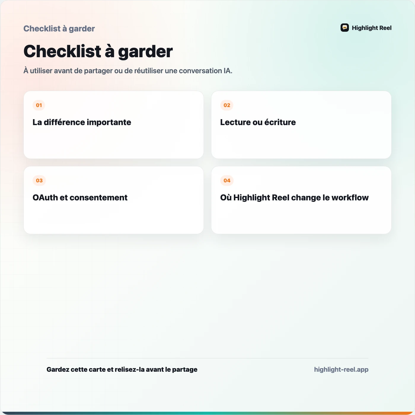 Checklist à garder pour Connecteurs ChatGPT ou Claude MCP : ce que cela change dans le travail