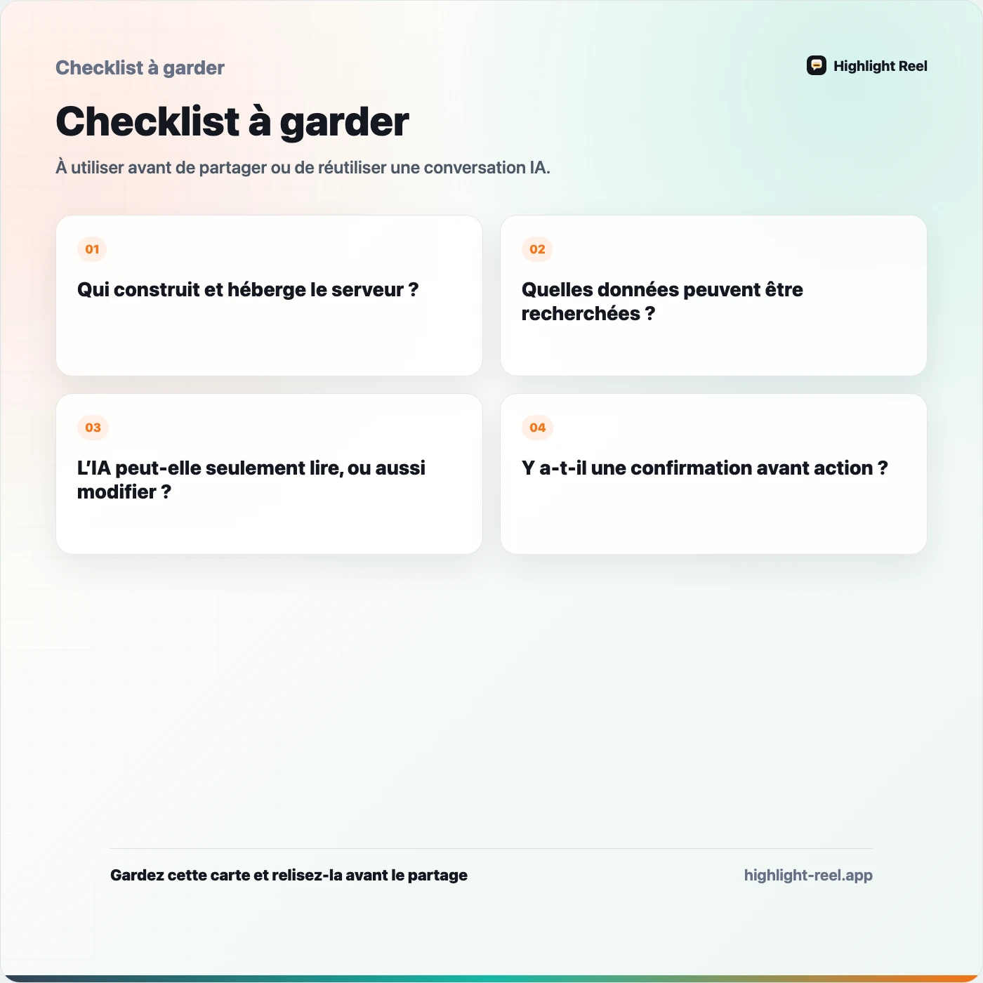 Checklist à garder pour Qu’est-ce qu’un connecteur MCP ? Guide clair pour ChatGPT et Claude