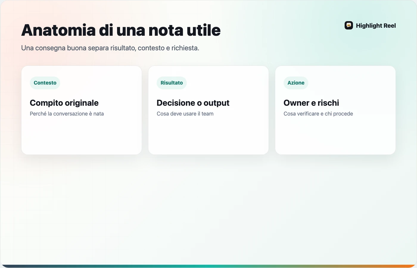 Anatomia di una nota di consegna da una conversazione ChatGPT