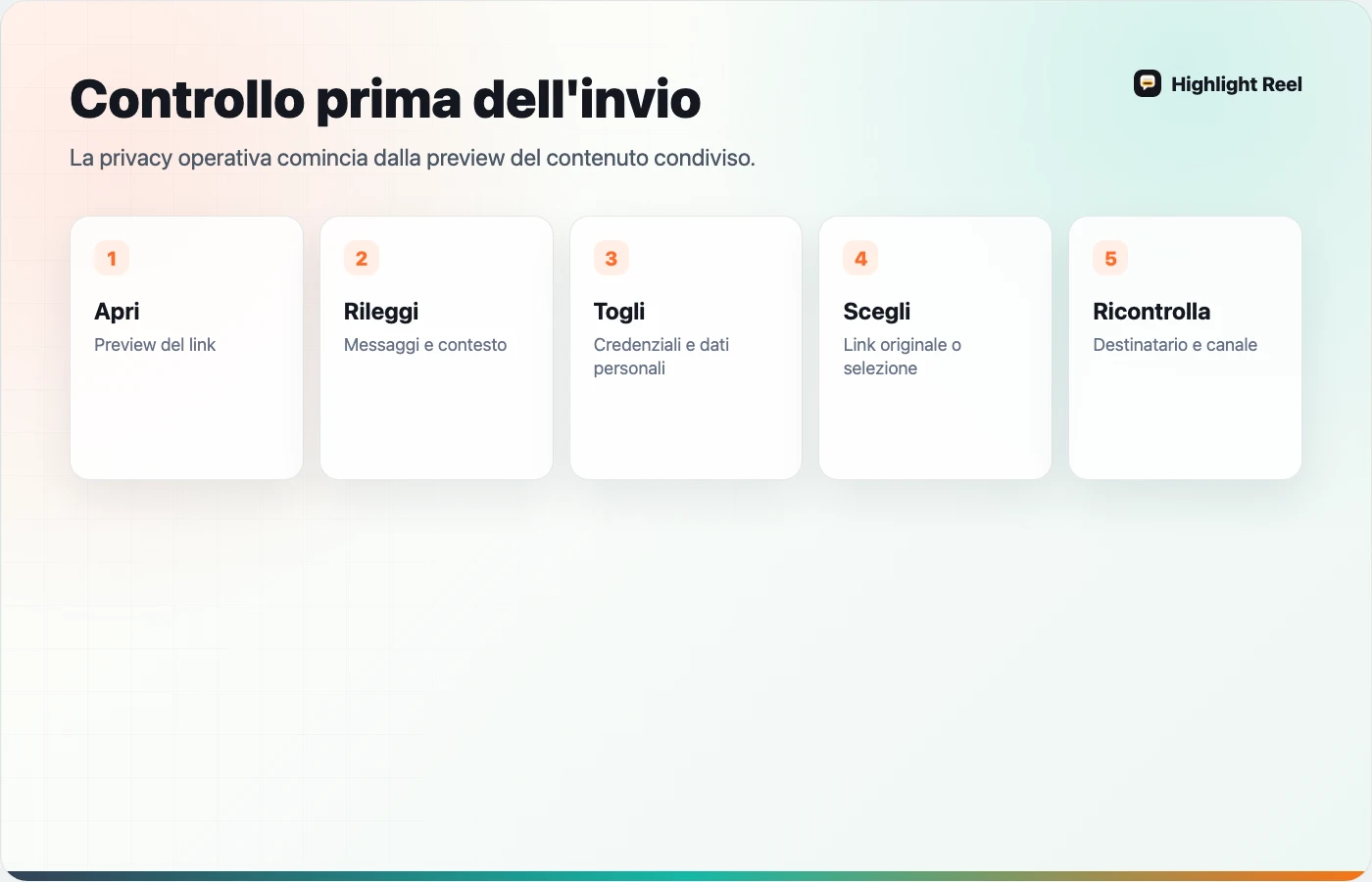 Workflow privacy per controllare un link condiviso ChatGPT prima dell'invio