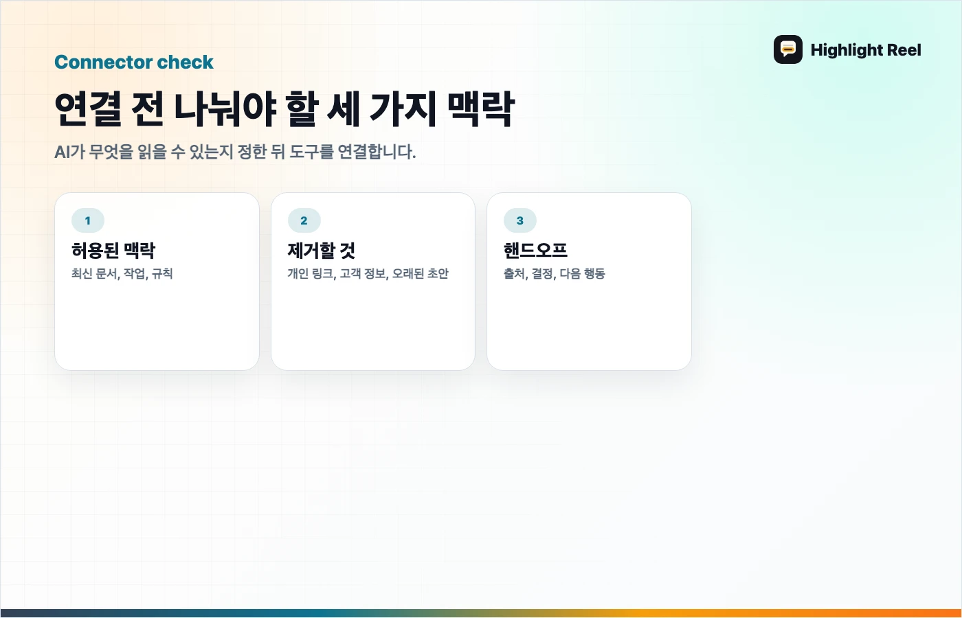 AI 작업 핸드오프 구조도: 연결 전 나눠야 할 세 가지 맥락